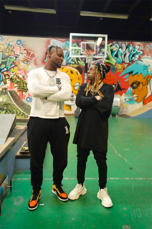 Lil Wayne Chops It Up With NFL Player LeVeon Bell At His Private Skate Park & Studio