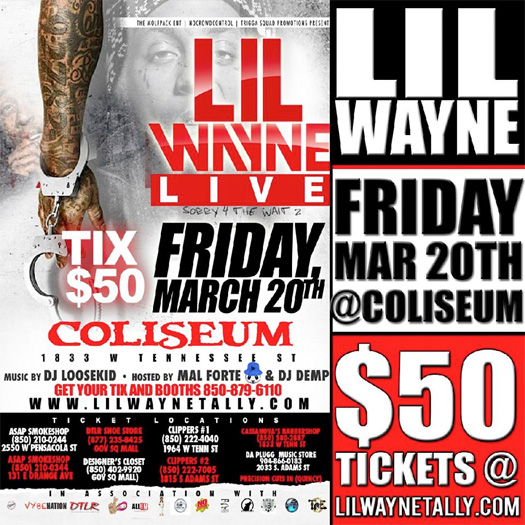 Lil Wayne To Perform At The Coliseum In Austin Texas On March 20