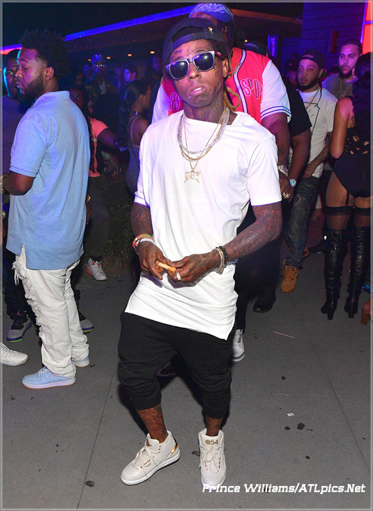Lil Wayne Attends Compound Nightclub In Atlanta With Toya Wright, Young Jeezy, DJ Khaled & Jim Jones