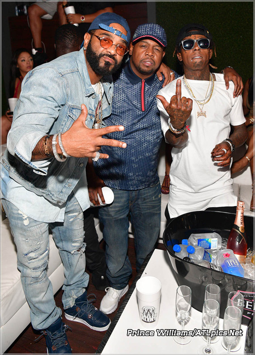 Lil Wayne Attends Compound Nightclub In Atlanta With Toya Wright, Young Jeezy, DJ Khaled & Jim Jones