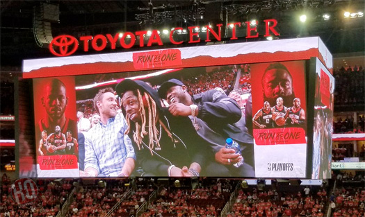 Lil Wayne Sits Court-Side At The Houston Rockets vs. Minnesota Timberwolves NBA Game