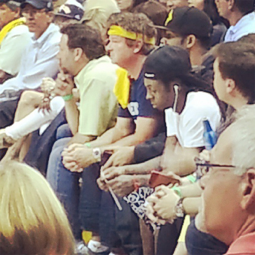 Lil Wayne Sits Courtside At Oklahoma City Thunder vs Memphis Grizzlies NBA Game