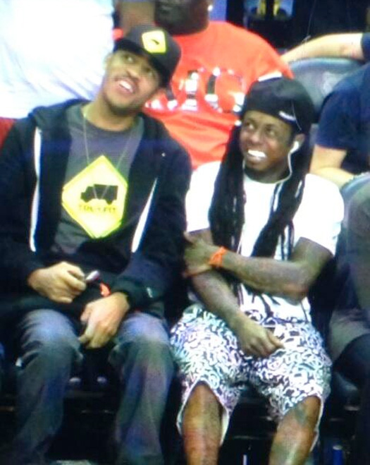 Lil Wayne Sits Courtside At Oklahoma City Thunder vs Memphis Grizzlies NBA Game