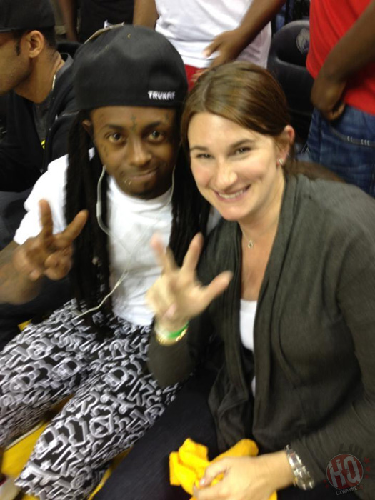 Lil Wayne Sits Courtside At Oklahoma City Thunder vs Memphis Grizzlies NBA Game