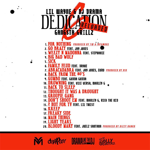 Lil Wayne Reveals The Release Date & Official Tracklisting For Dedication 6 Reloaded Mixtape
