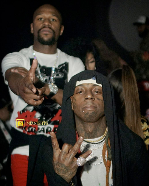 Lil Wayne Attends DJ Stevie J Birthday Bash At LIV In Miami, Parties With Floyd Mayweather