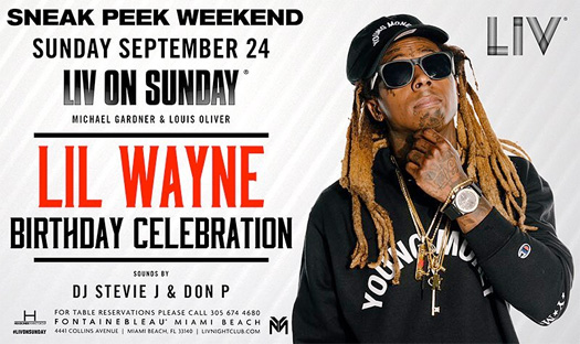 Lil Wayne Is Having An Early Birthday Celebration Party At LIV Nightclub In Miami