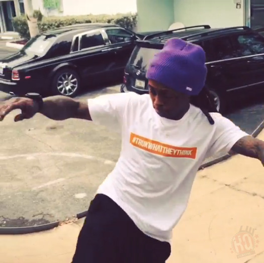 Lil Wayne Has An Early Morning Skating Session At The Hit Factory Recording Studio Car Park