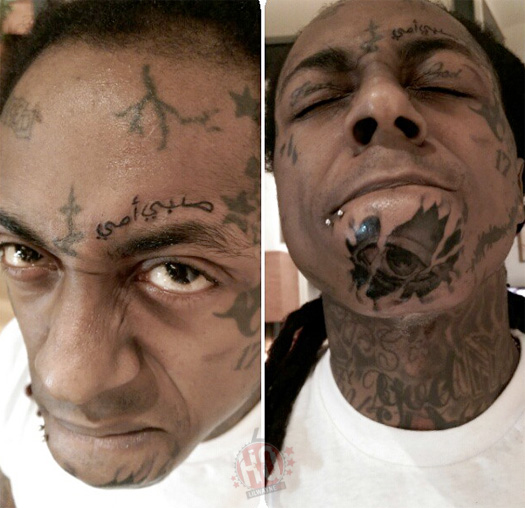 Lil Wayne Gets An Eye Arabic Text Tattooed On His Face