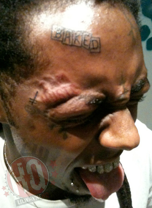 Lil Wayne Gets â€œBakedâ€ Tattoo On Forehead