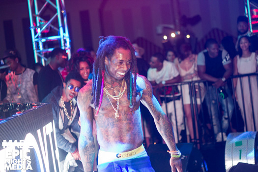 Lil Wayne Attends & Performs Live At Foxtail Pool Club In Las Vegas