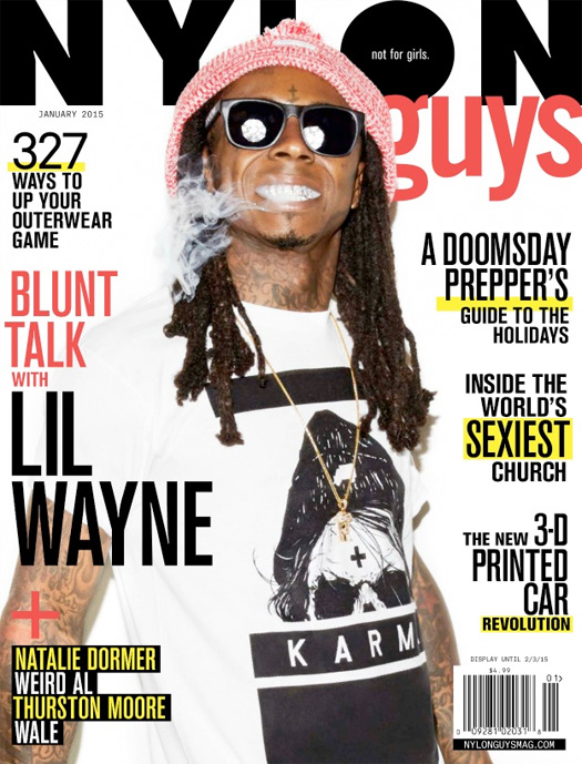 Lil Wayne On The Front Cover Of NYLON Guys December 2014 January 2015 Magazine + Interview + Photo Shoot