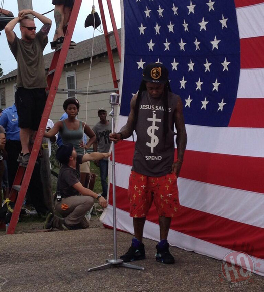 Lil Wayne Shoots God Bless Amerika Music Video In Hollygrove New Orleans