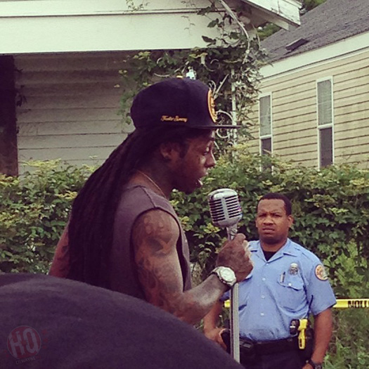Lil Wayne Shoots God Bless Amerika Music Video In Hollygrove New Orleans