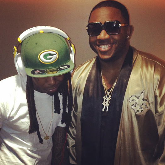 Lil Wayne Attends The Green Bay Packers vs New Orleans Saints NFL Game