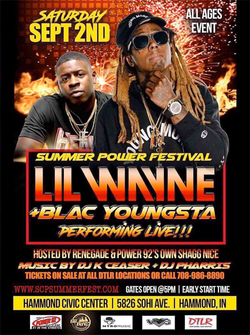 Lil Wayne To Headline The 2017 Summer Power Festival In Indiana With Blac Youngsta