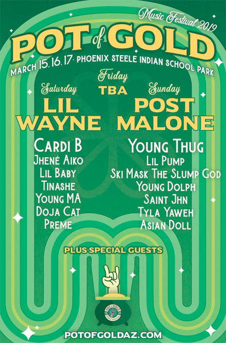 Lil Wayne To Headline The 2019 Pot Of Gold Music Festival With Cardi B, Lil Baby & More