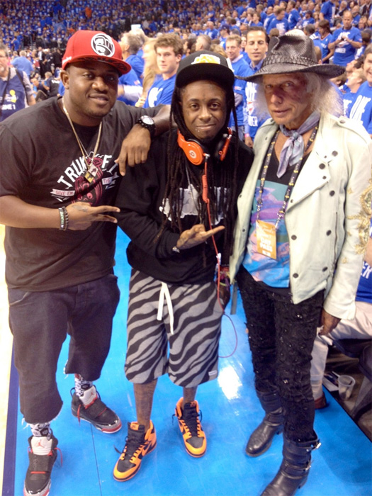 Lil Wayne Watches Game 1 Of The NBA Finals