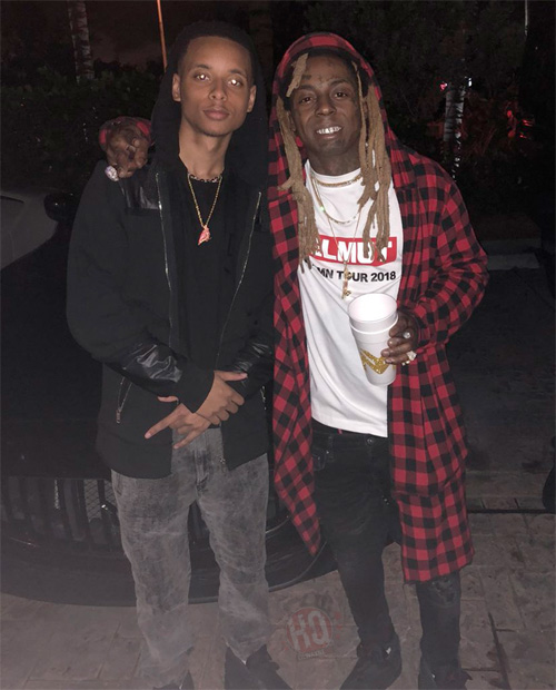 Lil Wayne Helps Birdman Son Brian Celebrate His 21st Birthday At LIV In Miami