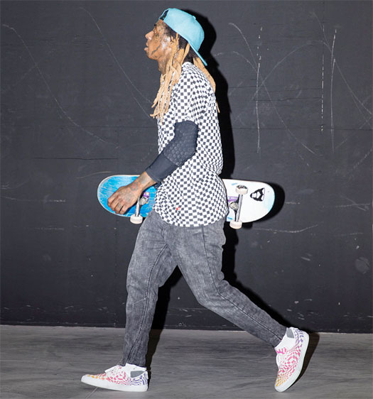 Lil Wayne Hits Up The Diamond Supply Co Indoor Skate Park In Los Angeles