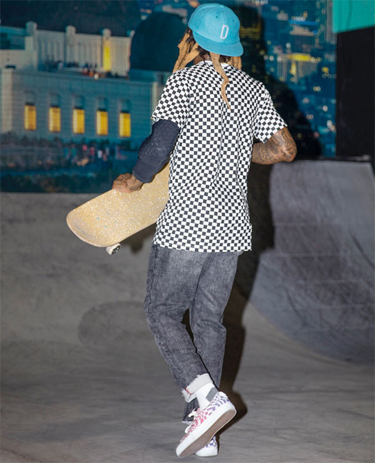 Lil Wayne Hits Up The Diamond Supply Co Indoor Skate Park In Los Angeles