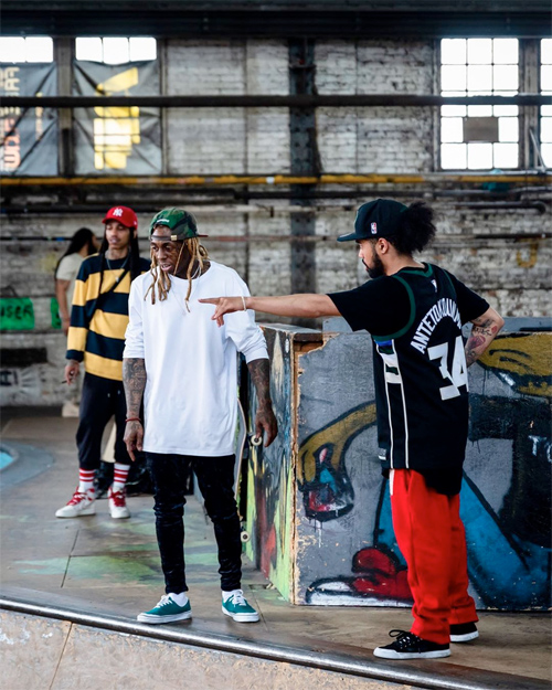 Lil Wayne Hits Up A Milwaukee Skate Park With Marley G & Andre Colbert