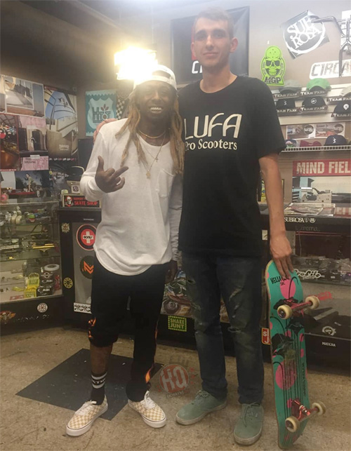 Lil Wayne Hits Up Ollies Skatepark In Florence & The TRUKSTOP In Miami