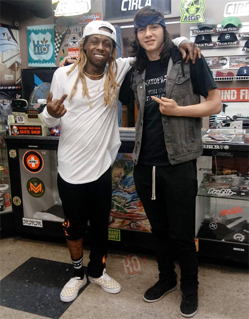 Lil Wayne Hits Up Ollies Skatepark In Florence & The TRUKSTOP In Miami