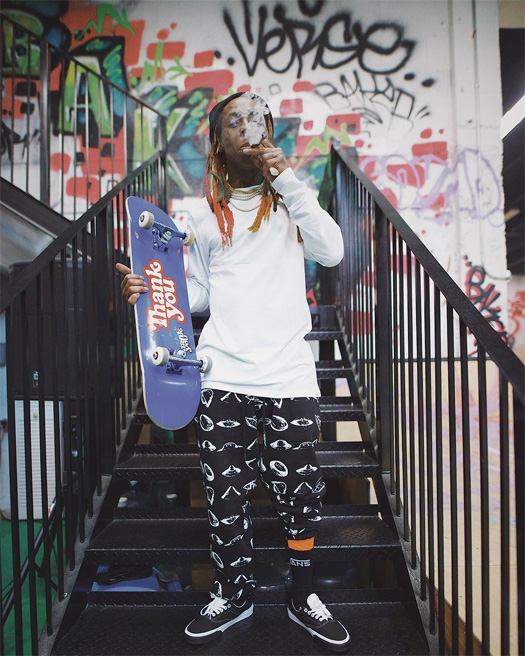 Lil Wayne Hits Up His Private Miami Skate Park With Chaz Ortiz & Marley G