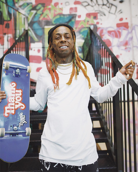 Lil Wayne Hits Up His Private Miami Skate Park With Chaz Ortiz & Marley G