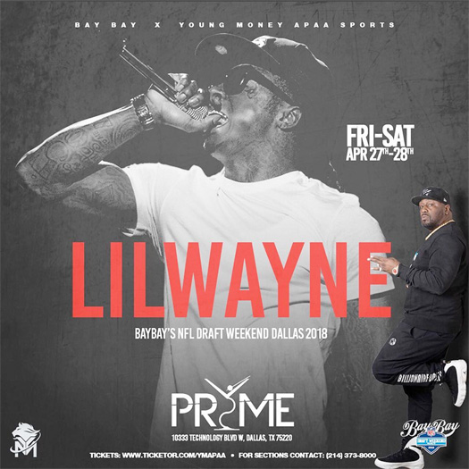 Lil Wayne To Host A 2018 NFL Draft Weekend Party At Pryme Bar