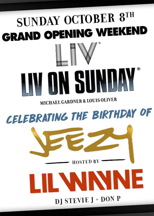 Lil Wayne To Host The Grand Opening Weekend Of LIV Nightclub In Miami & Jeezy Birthday Bash