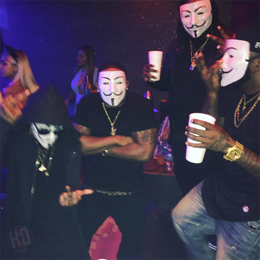 Lil Wayne Attends IVY Nightclub In Miami For Halloween, Wears A Guy Fawkes Mask