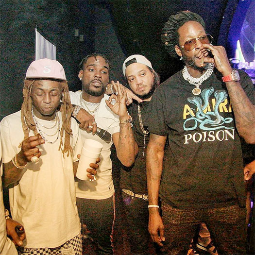 Lil Wayne Jokes Around With 2 Chainz At LIV Nightclub In Miami