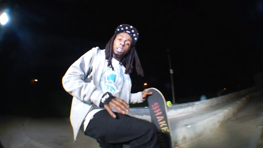 Lil Wayne Goes On A Late Night Skateboarding Session