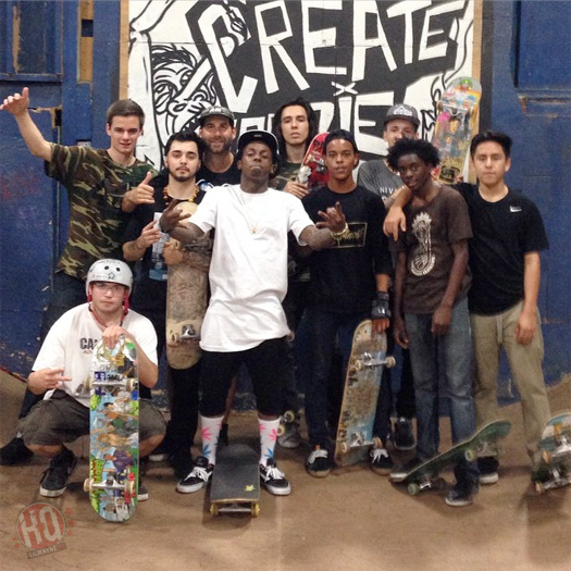 Lil Wayne Has A Late Night Skating Session At Milwaukee Four Seasons Skatepark