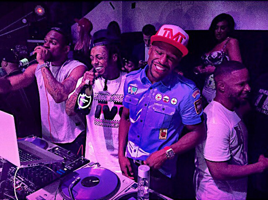 Lil Wayne Parties At LIV Nightclub With Floyd Mayweather & Christina Milian