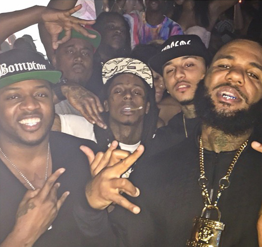 Lil Wayne Attends LIV Nightclub For The Game Album Release Party With Travis Scott, Kirko Bangz & Others