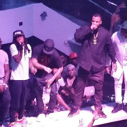 Lil Wayne Attends LIV Nightclub For The Game Album Release Party With Travis Scott, Kirko Bangz & Others