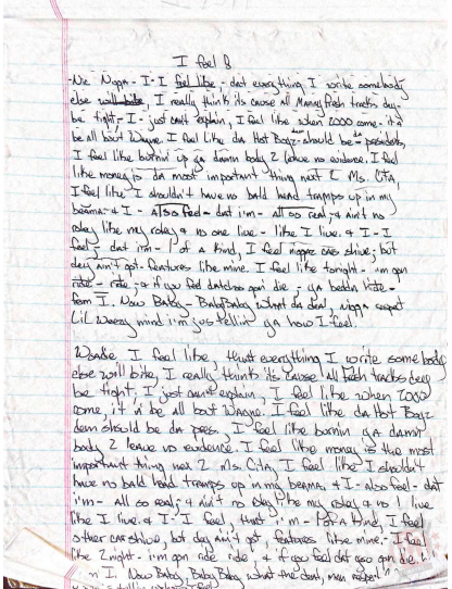 Lil Wayne Lost Handwritten Lyrics From 1999 On Sale For $250,000