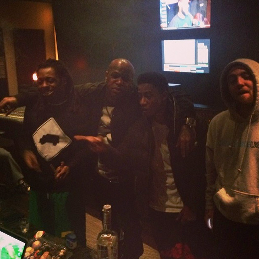 Lil Wayne, Mac Miller, Birdman, Euro & Lil Twist Hit Up The Studio