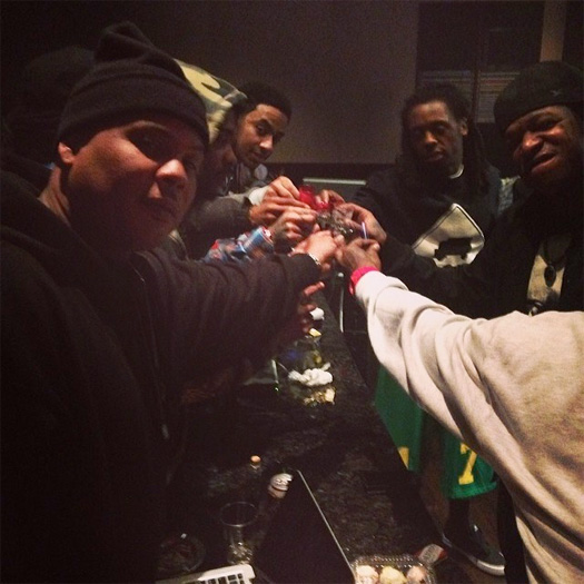 Lil Wayne, Mac Miller, Birdman, Euro & Lil Twist Hit Up The Studio