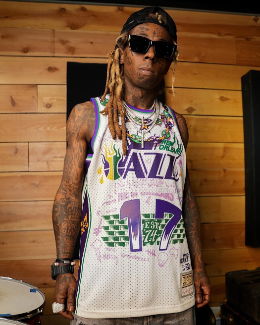 Lil Wayne Names His Basketball Mt Rushmore While Wearing His Mitchell & Ness NBA Remix Jersey