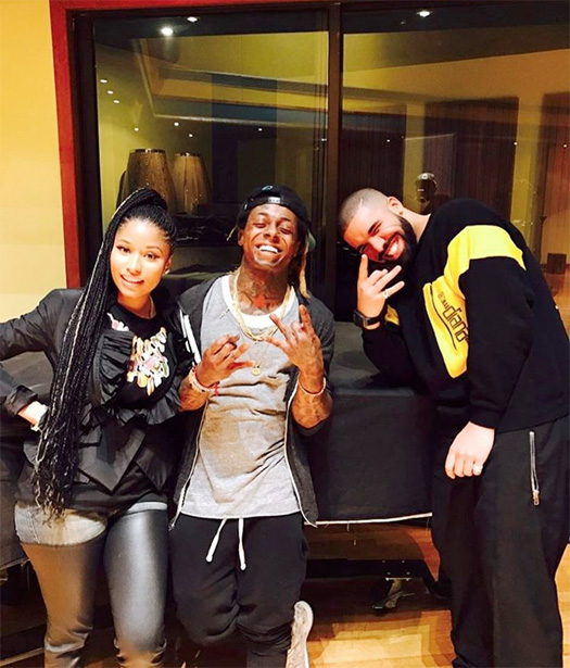 Lil Wayne, Nicki Minaj & Drake Hit Up The Studio Together