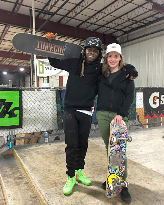Lil Wayne Hits Up Ollies Skatepark In Kentucky For A Skating Session