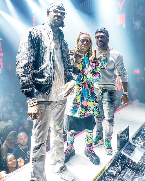 Lil Wayne Parties It Up During Big Game Weekend With 2 Chainz & Jermaine Dupri