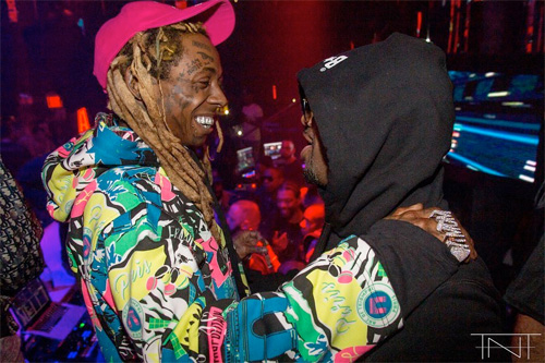 Lil Wayne Parties It Up During Big Game Weekend With 2 Chainz 