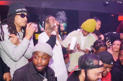 Lil Wayne Parties At LIV In Miami, Vibes Out To Roddy Ricch The Box, Throws Up Gang Signs To Duffle Bag Boy