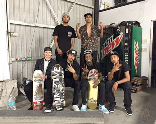 Lil Wayne Hits Up Paul Rodriguez Private Skate Park In Los Angeles