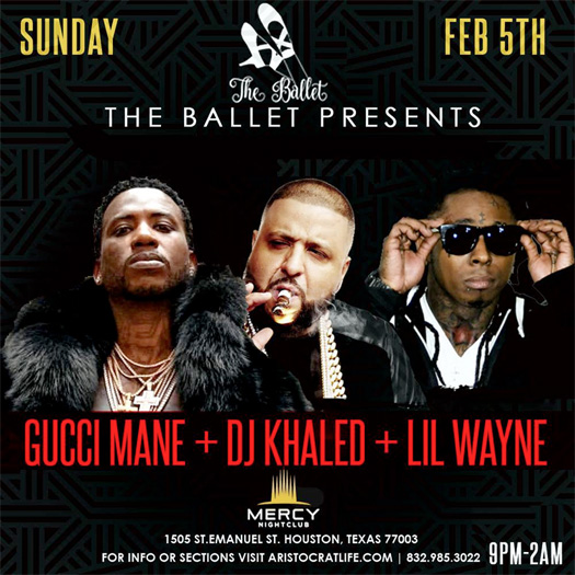 Lil Wayne To Perform Live At MERCY Nightclub In Houston With Gucci Mane & DJ Khaled